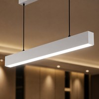 Luminaire suspendu linéaire LED en aluminium pour hall d'hôtel, 1200 mm, dimmable, 6000K, lampe de plafond