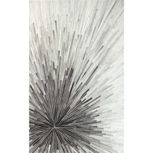 Tapis fait main en cuir de vachette gris à tissage plat tapis en cuir pour la maison et le bureau tapis décoratif intérieur et extérieur - Product Image 1