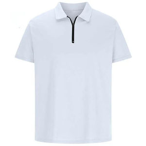 Polos para ropa de hombre Tallas grandes Quarter Zip Polo Camiseta Casual Manga corta Camisas con cuello con bolsillos Color naranja - Product Image 1