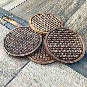 Top Selling With <b>Cheap</b> Price Handmade Coasters Custom Walnut Mango Wood Custom Design Manufacturer & Exporter With Top Quality - Product Image 2