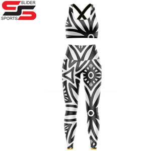 Venta al por mayor Sexy estampado de leopardo entrenamiento mujeres sujetador Leggings chándales logotipo personalizado deportes Fitness 2 piezas Yoga conjunto - Product Image 3