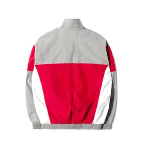 Chaqueta Cortavientos Deportiva con Capucha y Cierre de Cremallera, Cuello Alto, Diseño Colorblock Vintage 100%, con Logotipo Personalizado OEM para Hombre - Product Image 2