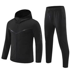 Jogging 2 pièces à fermeture éclair coupe ajustée Football personnalisé pour hommes Jogging en coton respirant Vêtements de sport pour hommes Survêtements pour hommes - Product Image 2