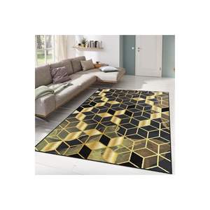 Conjunto de alfombra impresa digital de panal amarillo-gris - Product Image 1