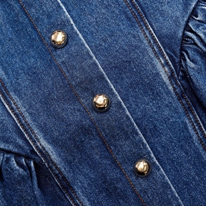 Vestido Mini de Mezclilla Tejida para Mujer, Manga Corta, Casual, Línea A, Transpirable, Elegante, Ajustado, Ropa de Verano - Product Image 5