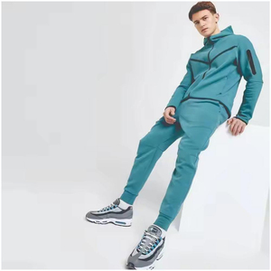 Conjunto Deportivo de Felpa Técnica con Capucha, Estampado, Corte Regular, Transpirable, para Hombre, Marca Privada, Conjuntos Deportivos para Correr - Product Image 2
