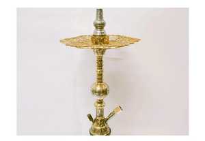 Cachimba de Latón Macizo Egipcio de Lujo con Acabado en Laca Plateada Real, Grabado a Mano Profundo, Edición Limitada, Tamaño Mini, Plata Real - Product Image 4