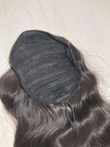 En gros 20 "vague naturelle queue de cheval extensions de cheveux humains brut cambodgien Remy vierge cuticule alignée meilleur fournisseur indien - Product Image 6
