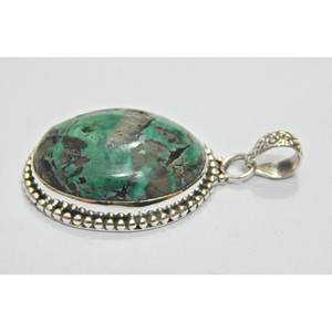 Bijoux faits à la main en argent sterling 925 pendentif cabochon turquoise naturelle filles et femmes cadeau avec de charmantes breloques - Product Image 6