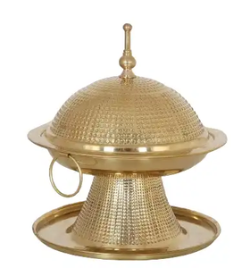 Bol à dessert et à collation de couleur or utilisé pour les fêtes et les festivals, mariage, bol de date décoratif au design vintage avec poignée - Product Image 1