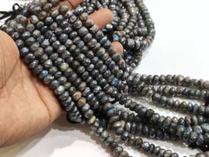 Cuentas facetadas de 9-10mm con revestimiento místico de labradorita natural Rondelle vendidas por hebra de 8 pulgadas de largo - Product Image 5