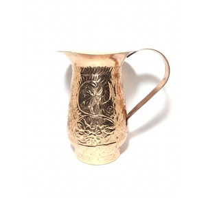 Carafe à eau en cuivre pur, carafe à eau potable avec pichet en forme de verre, bien poli et de meilleure qualité - Product Image 2