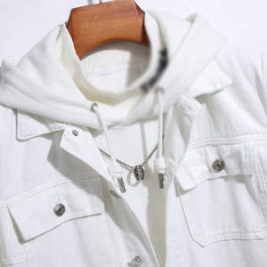 แจ็คเก็ตยีนส์ผ้าแคนวาสแฟชั่นสตรีทแวร์แบบยูนิเซ็กซ์ กันลม มีฮู้ด แขนยาว สไตล์ลำลอง สีและโลโก้ปรับแต่งได้ คุณภาพสูง ขายส่ง - Product Image 2