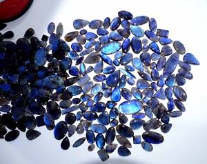 Pierre précieuse en labradorite bleue naturelle à 100%, cabochon, pierre précieuse en vrac, vente en gros, forme mixte, pierre précieuse en vrac naturelle pour la fabrication de bijoux - Product Image 2