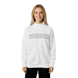 Sweat-shirt à col montant pour femme, manches longues, coupe décontractée, épaules tombantes, en mélange de polaire doux, écologique, personnalisable, pour l'automne - Product Image 1