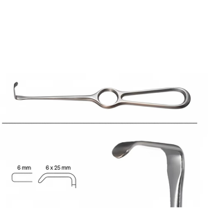 Retractor Langenbeck 25x6mm de Acero Inoxidable Premium, Instrumento Quirúrgico Manual para Retracción Precisa de Tejidos y Heridas, Reutilizable - Product Image 2