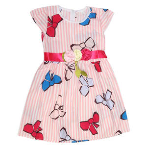 Robe brodée pour filles - Rose - Product Image 1