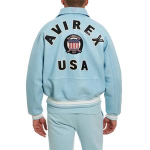 Chaqueta de Cuero Avirex para Hombre, Edición 2026, Cuero Genuino, Cuello Alto, Logotipo Frontal, Chaquetas Avirex de Alta Calidad - Product Image 4