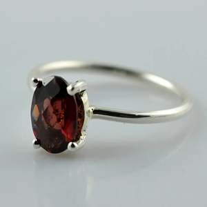 Navya Craft Handmade 925 Sterling <b>Silver</b> Women's <b>Ring</b> with <b>Garnet</b> Custom US Sizes 4 to 14 for Everyday Wear and Gifts - Product Image 5