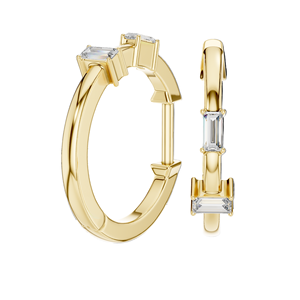 Boucles d'oreilles créoles en diamant CVD 0,05 CT VVS-VS-EF pour femmes, or 18 carats, 14 carats, 10 carats et argent 925, moissanite, rose, jaune, blanc - Product Image 6