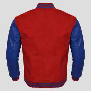 Chaqueta universitaria con logotipo personalizado para hombre 2025, venta al por mayor, chaqueta de tela tejida de invierno con mangas de cuero y letras de béisbol de lana de algodón - Product Image 6