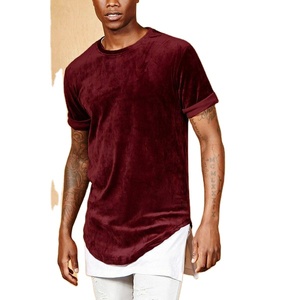Camisetas de Terciopelo de Alta Calidad, Color Personalizado, Corte Ajustado, Cuello Redondo, Ropa Exterior Informal y Transpirable para Mujer y Hombre - Product Image 5