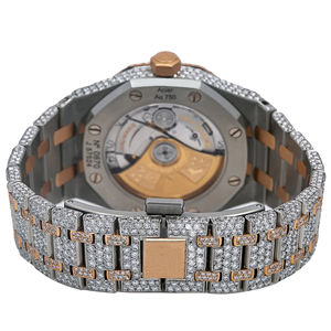 Quartz Crystal Pave Moissanite Iced Out <b>Watch</b> with Glass Dial - Product Image 4