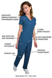 Conjuntos de uniformes médicos de enfermería personalizados al por mayor, trajes médicos de hospital de algodón, pantalones para correr, ropa elegante unisex - Product Image 5