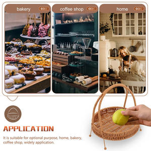 NEW <b>PRODUCT</b>! Tienphong Wholesale 2025 Dessert Tray Refreshment Serving Tray Rattan Handle Basket Snack <b>Storage</b> Holder - Product Image 5