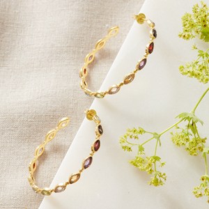 Precio increíble, pendientes de aro de Plata de Ley 925 hechos a mano a la moda, piedras preciosas granate profundo para regalo de fiesta de boda, ¡excelente calidad! - Product Image 1