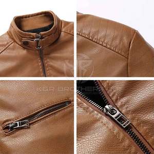 Chaqueta de invierno de cuero a la moda para hombre, abrigo cómodo de uso diario con diseño de moda, chaqueta de invierno de cuero PU ajustada para hombre - Product Image 3
