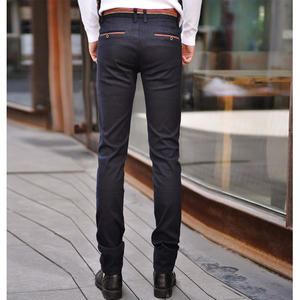 Pantalones Formales de Hombre 100% Algodón al por Mayor, Ecológicos, de Secado Rápido, Diseño Único, Frente Plano, Cintura Media, Corte Recto, Teñido Liso - Product Image 3