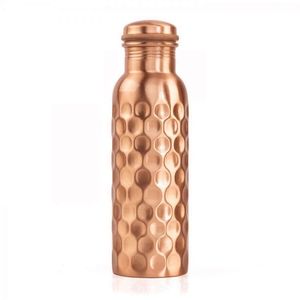 Attractive Design Rose Gold Color Copper Bottle Highest Quality Hammered Copper Water Bottle Leak Proof <b>Lid</b> In Lowest Price - Product Image 1