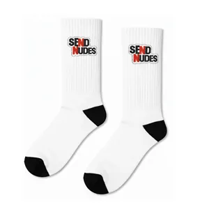 Unisex White Sports <b>Socks</b> Customizable Embroidery Anti-Bacterial Compression Anti-Bacterial Digital Sublimation Techniques 'SEND - Product Image 1