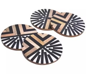 Posavasos de madera decorativos elegantes hechos a mano, posavasos naturales rústicos para mesa de comedor, café, té, hogar, cocina, posavasos para bebidas - Product Image 6