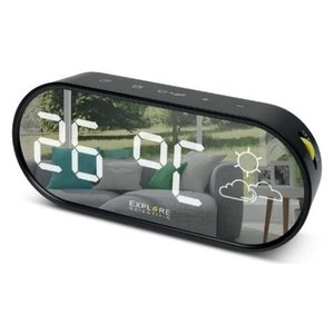 Reloj de Mesa Inteligente Explore Scientific RDC2002WBLK Negro, Reloj Despertador Multifunción con Pronóstico del Tiempo - Product Image 1