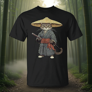 T-shirt promozionale a tema Gatto Samurai - Product Image 3