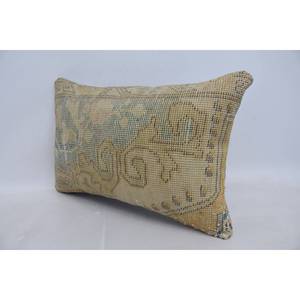 Bohemian Kantha Patchwork Wool <b>Pillow</b> 16x24 Inch Beige Floral Vintage Woven Design for Bedding Living Portable Christmas Decor - Product Image 4