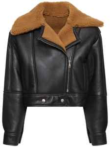 Chaqueta de piel sintética de invierno para mujer, chaqueta de moto cálida personalizada con solapa grande - Product Image 2