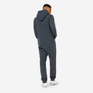 ผ้าฝ้าย80% 20% โพลีเอสเตอร์เคลือบด้านหลังผ้าฝ้ายบนสองทางมีซิปสีเทาสีฟ้าใส่ได้ทั้งชายและหญิงแบบดั้งเดิม - Product Image 2