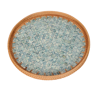 Vente chaude plateau en rotin nacre avec finition laquée pour servir des décorations de nourriture et de fête prix de gros du Vietnam - Product Image 6