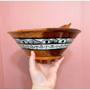 Superior Quality Wooden Food Bowl Premium Quality Large <b>Dinnerware</b> Hotels and Restaurant Food Mixing Bowl With Wood Spoons - Product Image 2