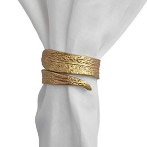 Porte-serviettes et pince à serviettes en métal poli doré antique élégant pour accessoires de table en gros - Product Image 1