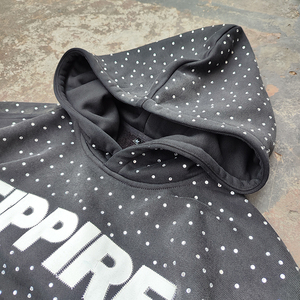Survêtement en coton personnalisé avec strass délavé à l'acide survêtement unisexe survêtement de luxe streetwear ensemble de survêtements pour hommes pour service OEM - Product Image 6