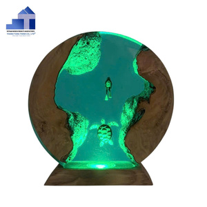 Best Seller Epoxy Resin Wooden Desk Lamp Stylish Home Decor <b>Lighting</b> for Bedroom and Interior Design Made in Vietnam - Product Image 5