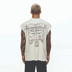 เสื้อกล้ามสำหรับออกกำลังกายผ้าฝ้ายสีดำสำหรับผู้ชายใส่ได้ทั้งชายและหญิงเสื้อแขนกุดคอกลมใส่ได้ทั้งชายและหญิง - Product Image 2