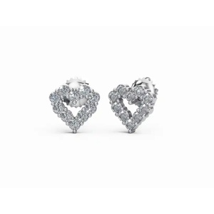 Boucles d'oreilles clous en or 9 carats de qualité supérieure avec diamants en treillis, taille ronde, bijoux de laboratoire, vente en gros B2B, fournisseur OEM, exportateur - Product Image 1