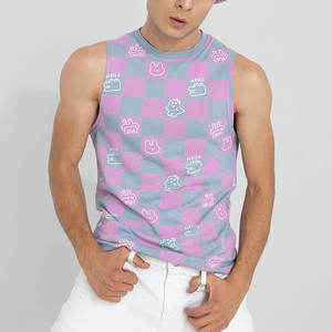 Camiseta sin Mangas para Hombre, de Alta Calidad, Informal, para Gimnasio y Fitness, Material de Poliéster, Diseño a Cuadros, Transpirable, Ecológica, Talla Grande - Product Image 4