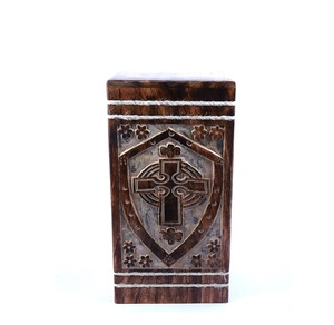 Urns <b>for</b> Human <b>Ashes</b> Adult Large Antique Cross Mango Wood Cremation Urn <b>for</b> Burial Urn <b>for</b> Columbarium Funeral - Product Image 4