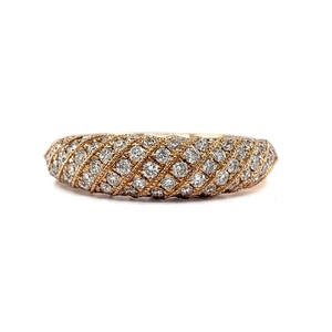 Quick Delivery Trendy High End 18k Rose Gold Natural Diamond Small Engagement Band Lady Wedding Party Pave Setting - Product Image 1